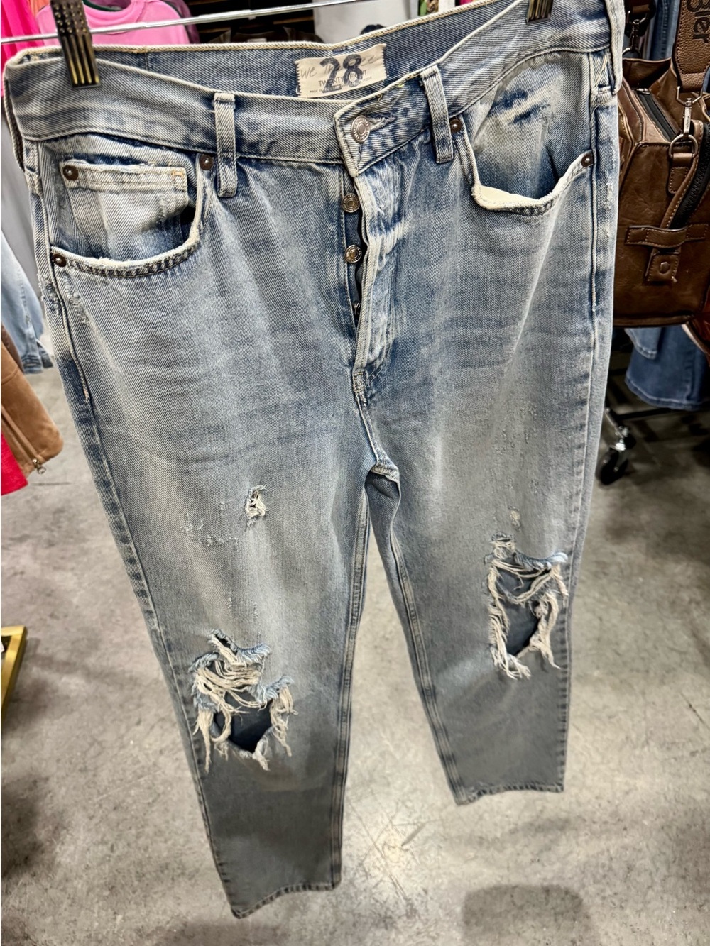 We The Free Light Blue Distressed Relaxed Jeans